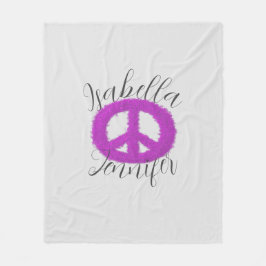 Manta Polar Signo de paz púrpura Personalizable