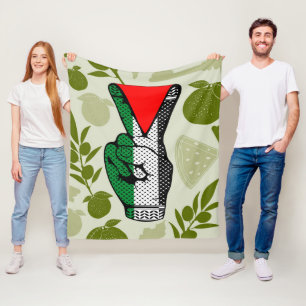 Manta Polar Signo de victoria con mano de resistencia triángul