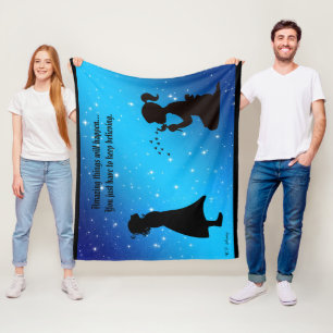 Manta Polar Sigue Creyendo Cielo Estrellado Med w/ Fondo Negro