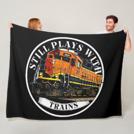 Manta Polar Sigue jugando con el tren diesel negro Naranja de 