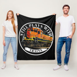 Manta Polar Sigue jugando con el tren diesel negro Naranja de 