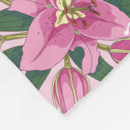 Manta Polar Silencio en flor en rosa pastel