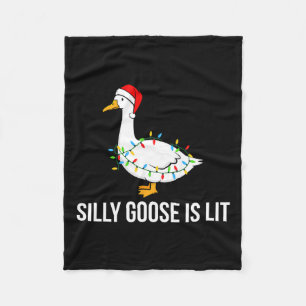 Manta Polar Silenciosamente Goose Está Lit Funny Navidades Ilu