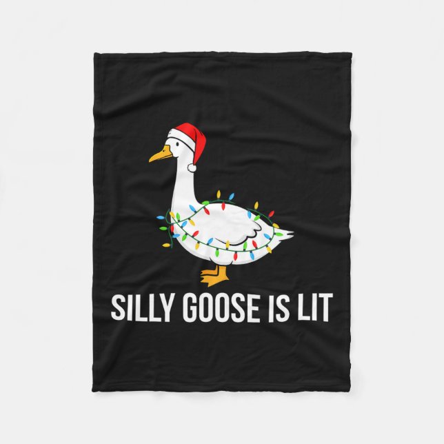 Manta Polar Silenciosamente Goose Está Lit Funny Navidades Ilu (Anverso)