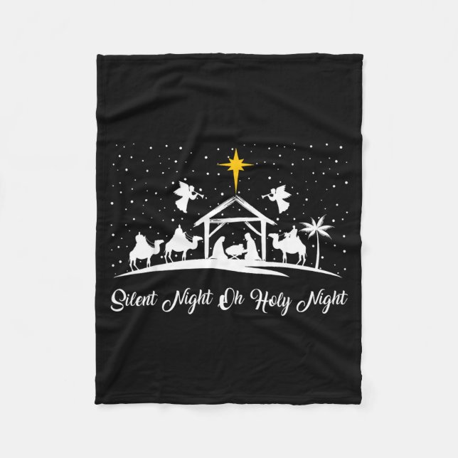 Manta Polar Silent Night Holy Night Nativity Scene Christian C (Anverso)