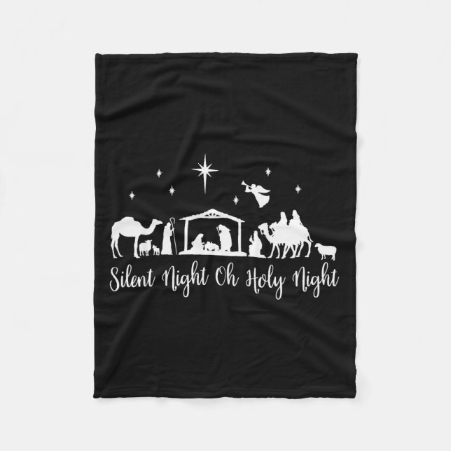 Manta Polar Silent Night Holy Night Nativity Scene Religious C (Anverso)