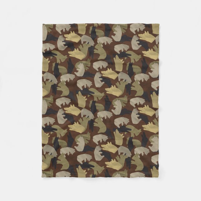 Manta Polar Silhouette Animal Camouflage Brown (Anverso)