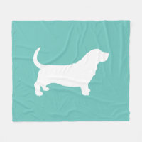 Silhouette de Hound de Basset Verde azulada y Blan