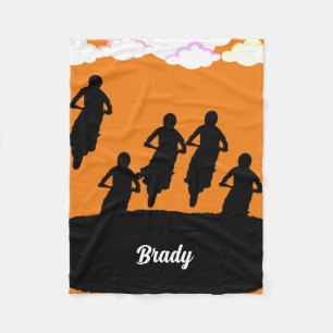 Manta Polar Silhouette de Motorcross Racers Fleece Blanket