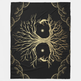 Manta Polar Silhouette Gold Kokopelli Fleece Blanket