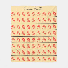 Manta Polar Silhouette, marfil feliz de baile y rojo