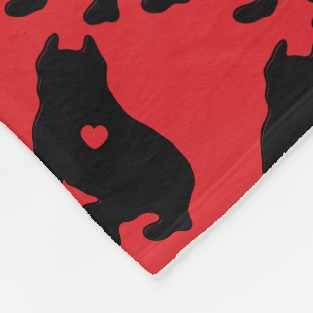 Manta Polar Silhouette norteamericana Pit Bull Terrier (Esquina)