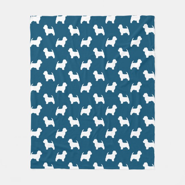 Manta Polar Silhouettes White Terrier West Highland Perro West (Anverso)