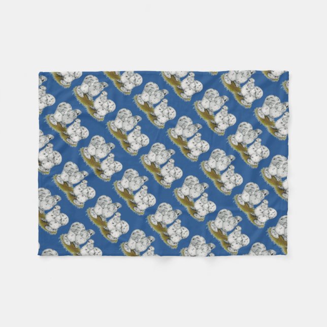 Manta Polar Silkie Bantam Splash Chickens (Frente (Horizontal))