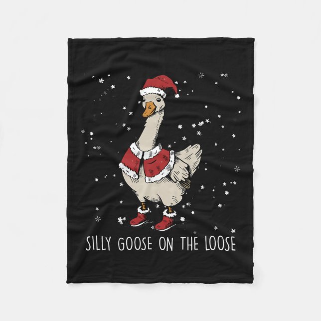 Manta Polar Silly Goose En Los Navidades Sueltos Santa Goose (Anverso)