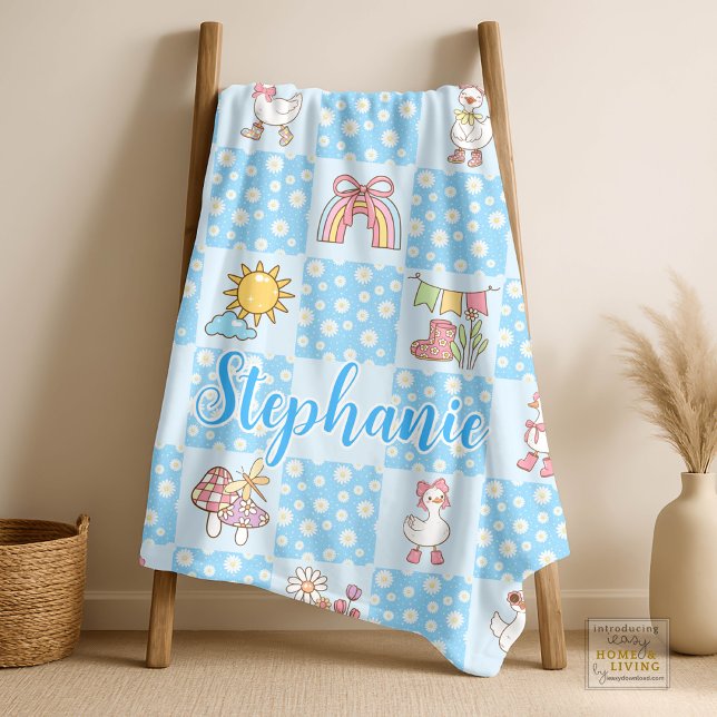 Manta Polar Silly Goose Girl Design Blue (Subido por el creador)