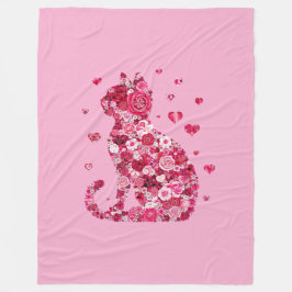 Manta Polar Silueta de gato floral ArtFaux tela envuelta