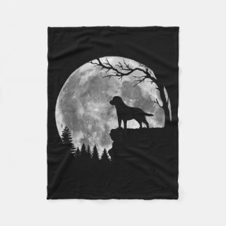 Manta Polar Silueta de la luna del perro Labrador Retriever Ha