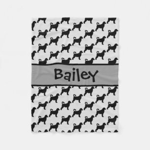 Manta Polar Silueta de perro de agua portugués personalizado