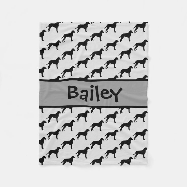 Manta Polar Silueta de perro de personalizado con recubrimient (Anverso)