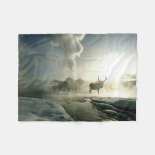 Manta Polar Silueta del amanecer de alce en Castle Geyser