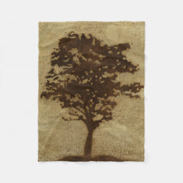 Manta Polar Silueta del árbol en el fondo de bronce