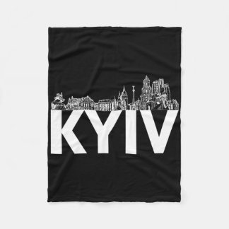 Manta Polar Silueta del perfil de la ciudad de Kiev Ucrania Eu