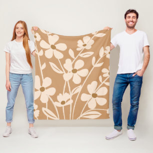 Manta Polar Silueta floral de jardín moderno