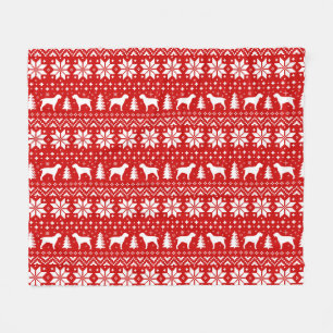 Manta Polar Siluetas de perro Spinone Italiano Navidad Fiesta