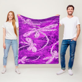 Manta Polar Silvery Dragonflies en el cielo mágico de Magenta