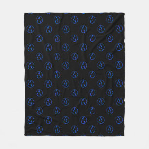 Manta Polar Símbolo ateo: azul sobre negro