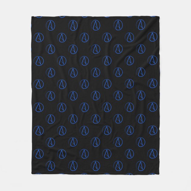 Manta Polar Símbolo ateo: azul sobre negro (Anverso)
