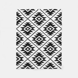 Manta Polar Símbolo azteca estilizado Gran Ptn negro sobre bla