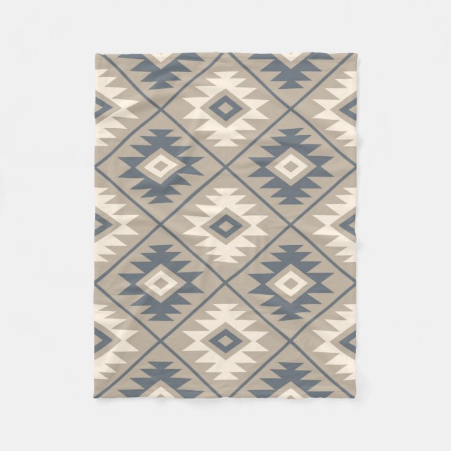Manta Polar Símbolo azteca estilo Big Ptn Blue Cream Sand (Anverso)