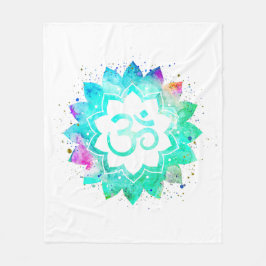 Manta Polar *~* Símbolo blanco OM Lotus Flor Mandala nueva eda