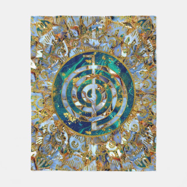 Manta Polar Símbolo de Choku Rei en mandala en el mármol y el (Anverso)