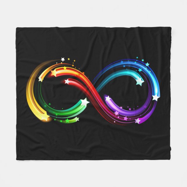 Manta Polar Símbolo de infinito de cometas de arcoíris (Frente (Horizontal))