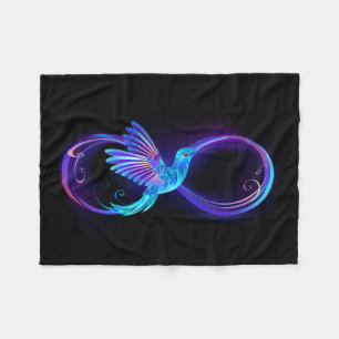 Manta Polar Símbolo de infinito de neón con colibrí luminoso