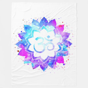 Manta Polar *~* Símbolo de OM Lotus Flor Mandala Nueva Edad B