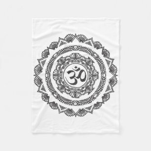 Manta Polar Símbolo de Om Mandala de Yoga Regalo de Buda Yogi
