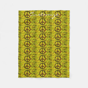 Manta Polar símbolo de paz de hippie groovy 70 amarillo