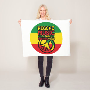 Manta Polar Símbolo de reggae y paz con citas positivas