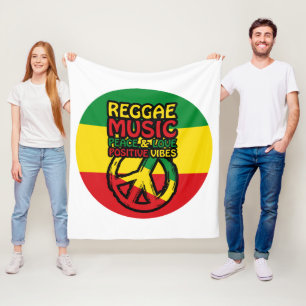 Manta Polar Símbolo de reggae y paz con citas positivas