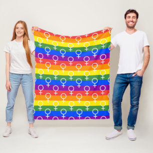 Manta Polar Símbolo femenino patrón arco iris