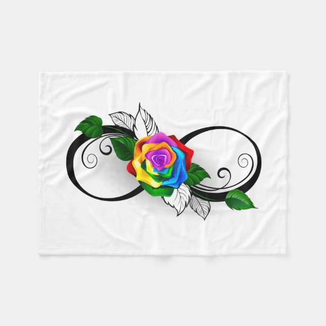 Manta Polar Símbolo infinito con Rosa arcoiris (Frente (Horizontal))