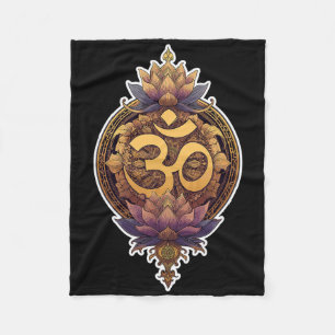 Manta Polar Símbolo Om Espiritual Meditar Yoga Mantra Divino 