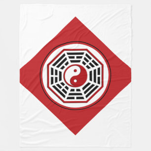 Manta Polar Símbolo PaKua / yin & yang / I Ging negro rojo
