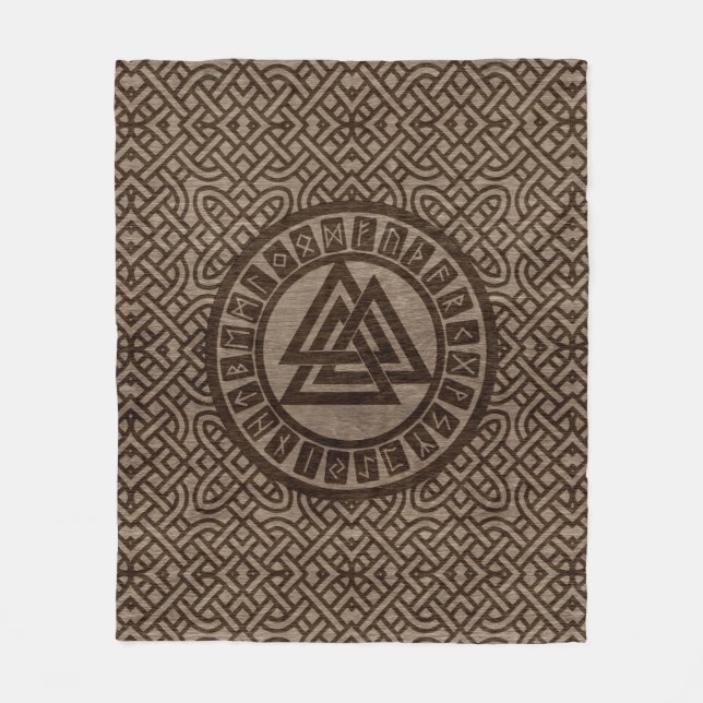 Manta Polar Símbolo y runas de Valknut en modelo céltico en la (Anverso)