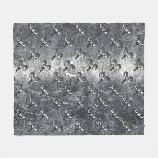 Manta Polar Símbolo zodiaco de Aries en estilo angustiado (Frente (Horizontal))