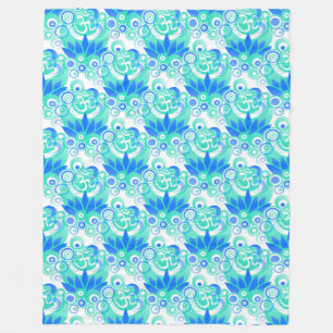 Manta Polar Símbolos espirituales Om Lotus - patrón ininterrum